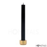 Seamless brushed brass candle holder for 34 mm striped candle