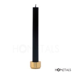 Seamless brushed brass candle holder for 34 mm striped candle