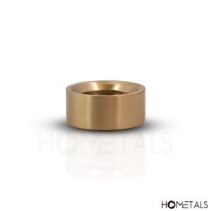 Glossy golden brass tea light holder, luxury polished finish