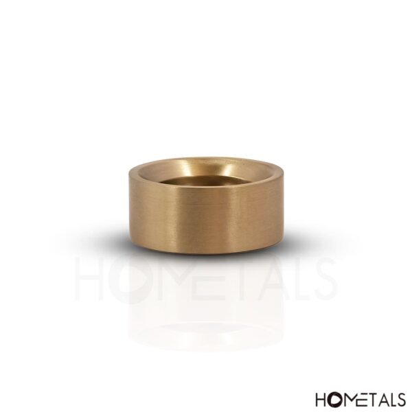 Glossy golden brass tea light holder, luxury polished finish