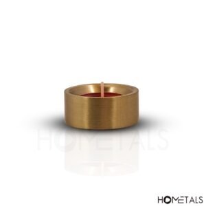 Custom engraved glossy brass tea light holder for décor brands