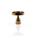 Glossy gold pillar candle stand for luxury interiors