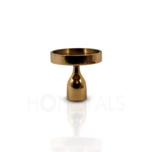 Glossy gold pillar candle stand for luxury interiors