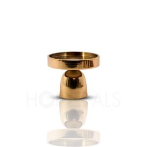 Scandinavian-inspired brass candle holder for high-end hotels