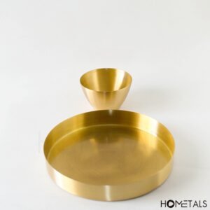 Bulk Brass Handmade Round Serving and Decorative Trays