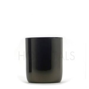 Black Candle Container – Glossy Metal Jar for 250g Wax