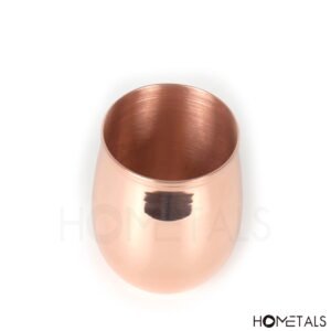 Curved copper drinkware for hospitality and wellness