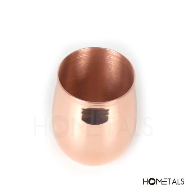 Curved copper drinkware for hospitality and wellness