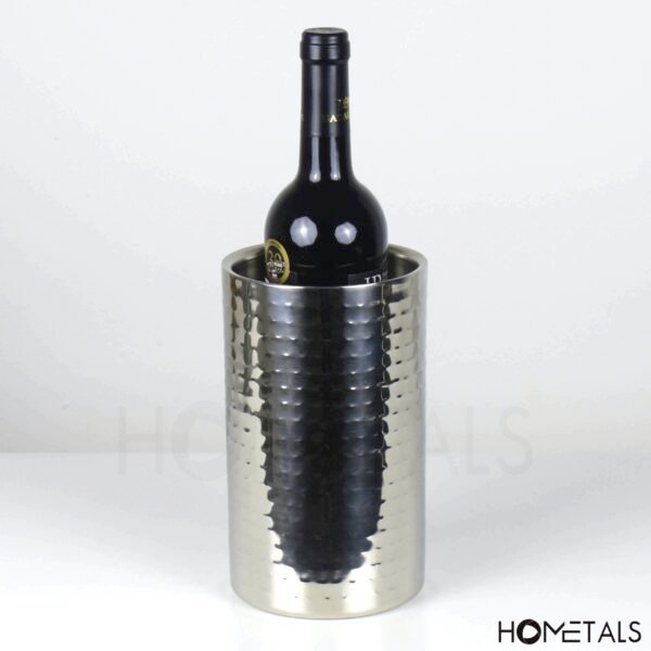 Stainless steel wine cooler double walled hammered finish
